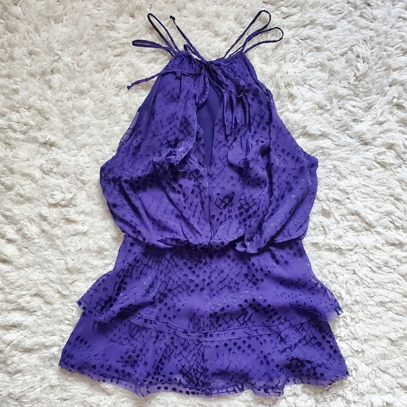 Silk Flared Halter Top (BCBG MAXAZRIA) - Picture 2 of 4